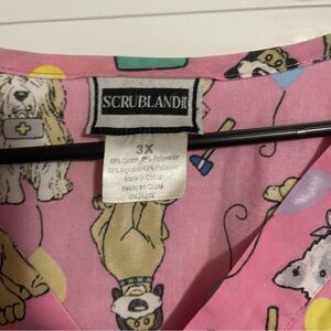Scrubland Pink Dog Print scrub/ uniform